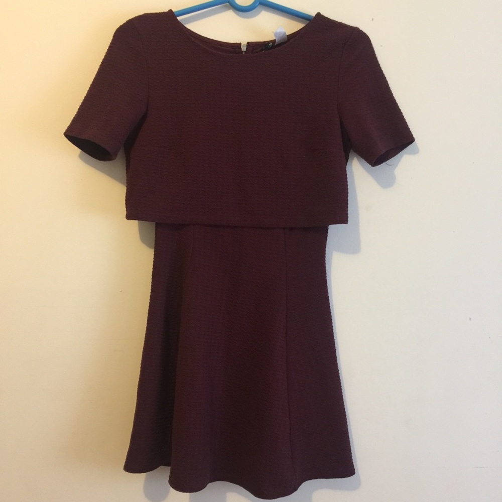 Burgundy skater dress